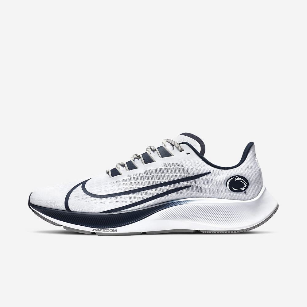 Chaussure De Running Nike College Zoom Pegasus 37 (Penn State) Blanche 7084-129 White/Pure Platinum/Pewter Grey/College Navy Homme | JWZ-96222501